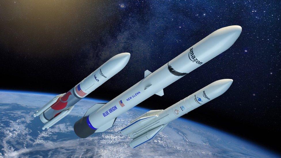 Artwork of rockets