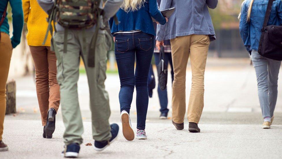 Students walking