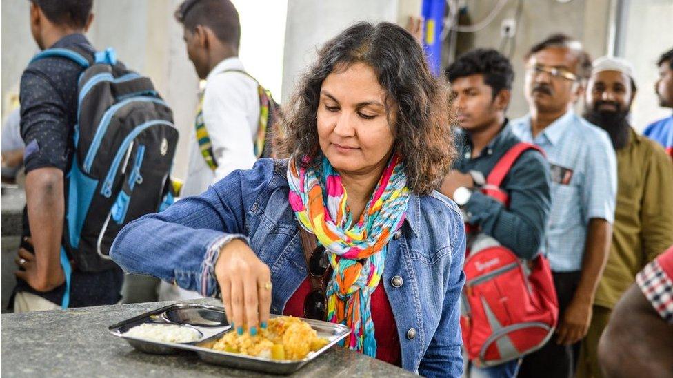 Eating at the Indira canteen