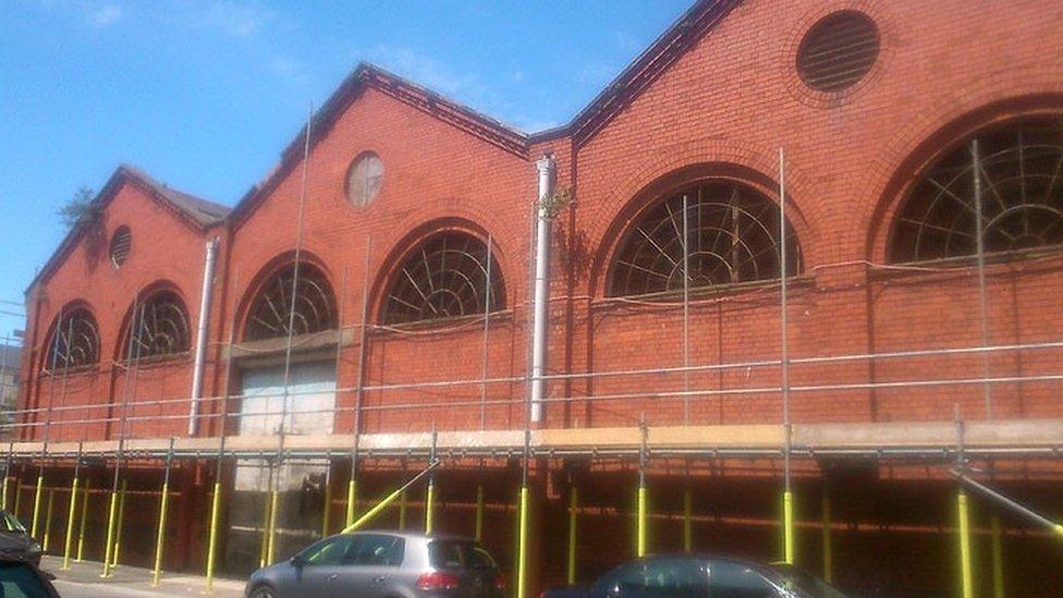 The Tramshed during the refurbishment of the listed facade