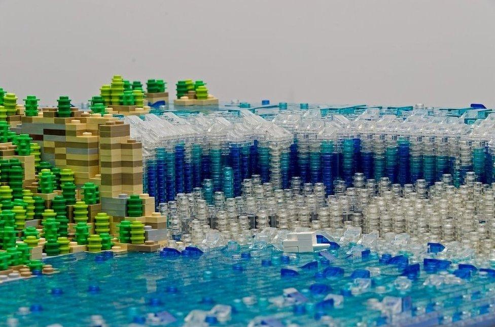 Niagara Falls made from Lego