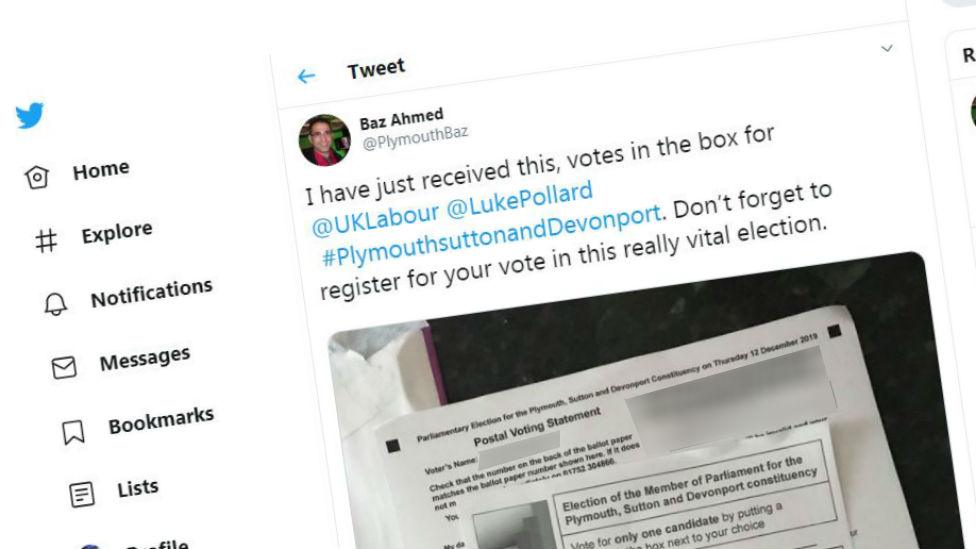 Postal vote tweet