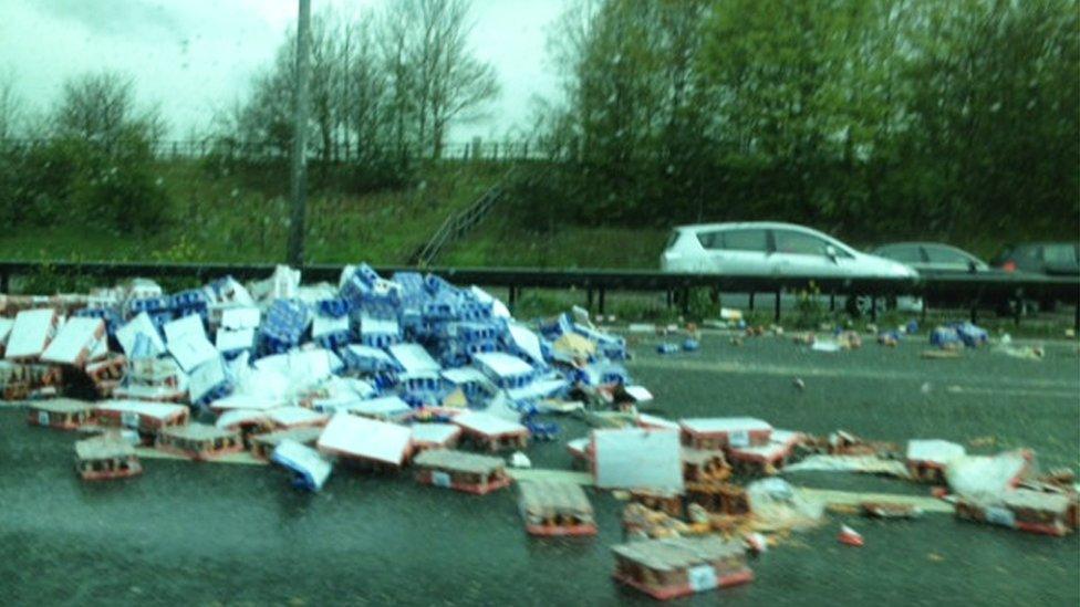 Baked bean spillage on the M11