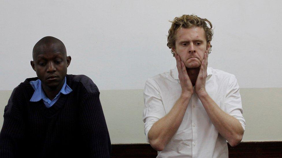 Jack Alexander Wolf Marrian appears at Kibera Law Court in Nairobi, Kenya