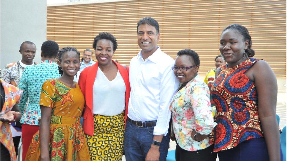 Vas Narasimhan with colleagues in Kenya