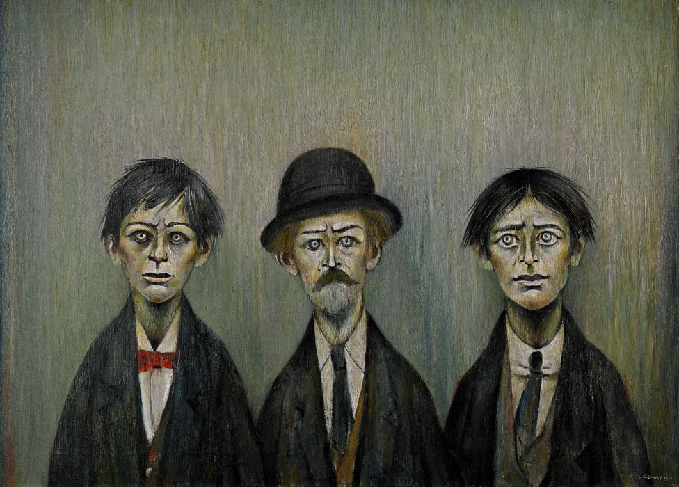 Father and Two Sons by LS Lowry