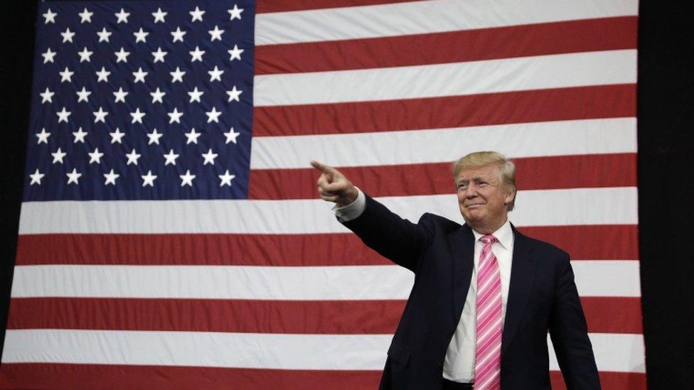 Republican presidential candidate Donald Trump at a rally in Pennsylvania, 1 October 2016