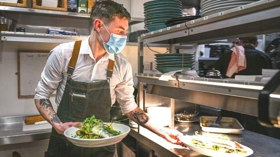 Edinburgh restaurant staff wearing masks