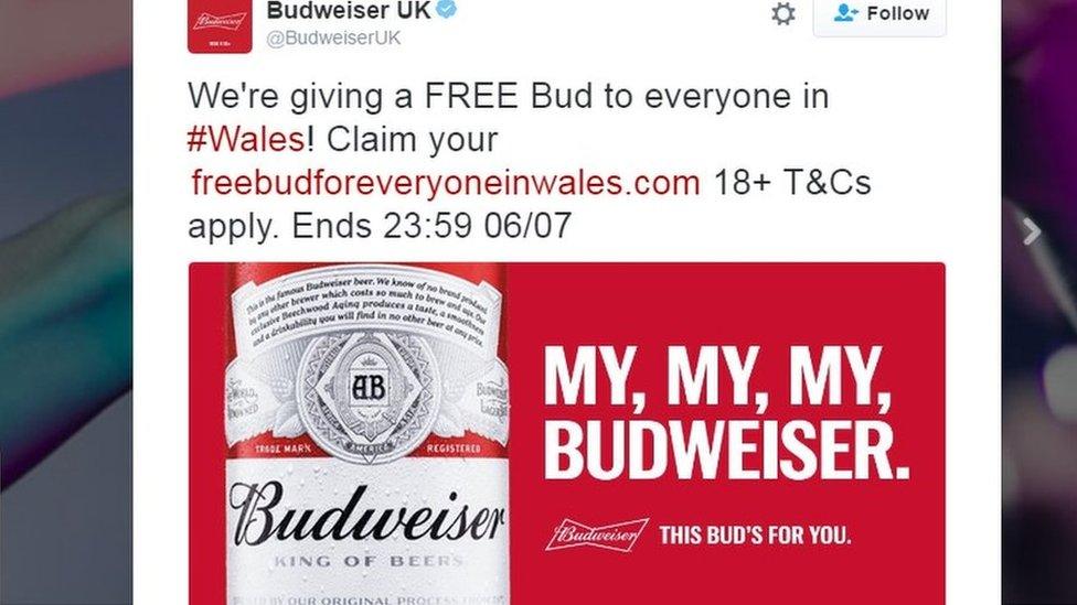 Budweiser giveaway