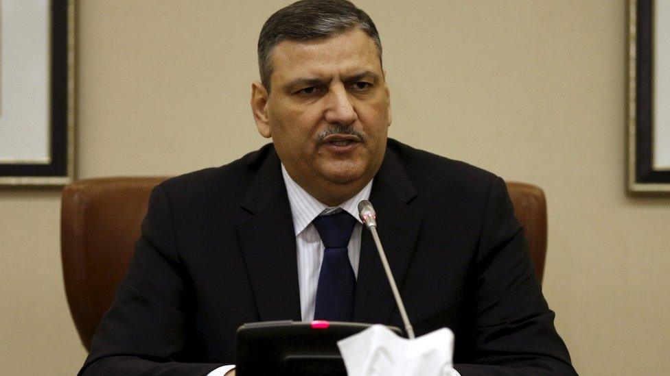Riad Hijab addresses a news conference in Riyadh, Saudi Arabia (20 January 2015)