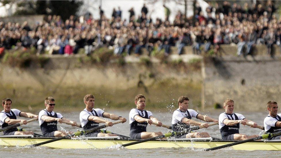 Rowers with audience