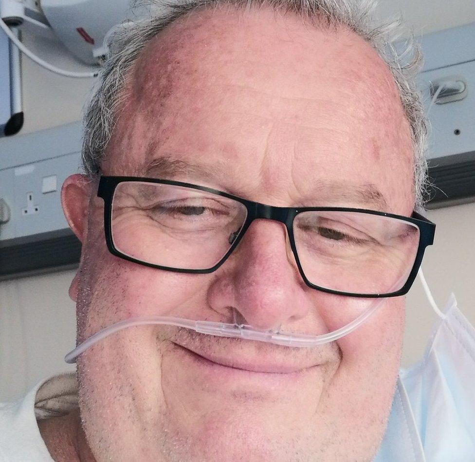 Dr Tim Clayden in hospital