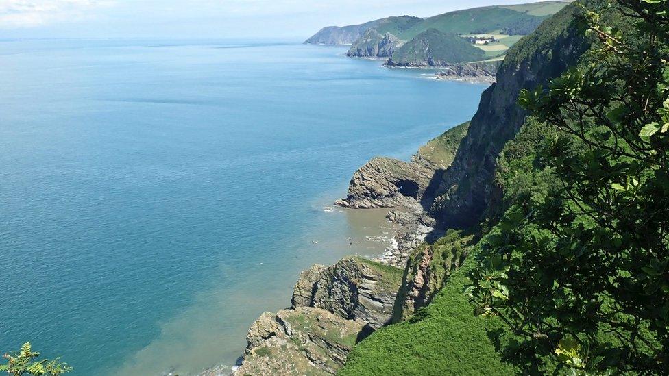 Cliffs jutting out into the sea