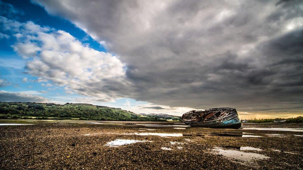 This photograph of a shipwreck on Traeth Dulas, on Anglesey, was captured by DG Plant.