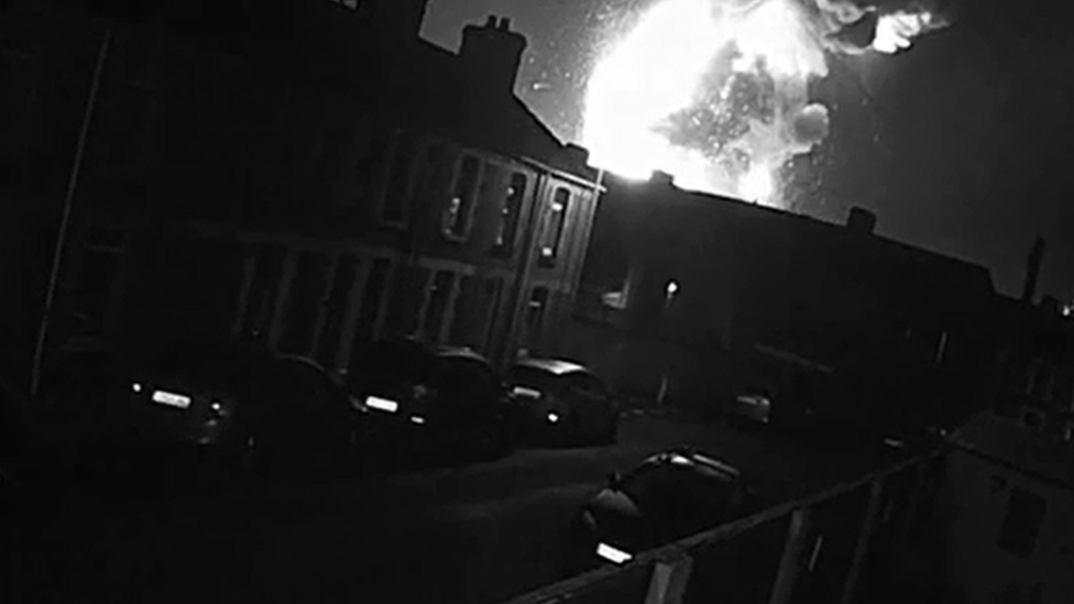 Explosion on CCTV