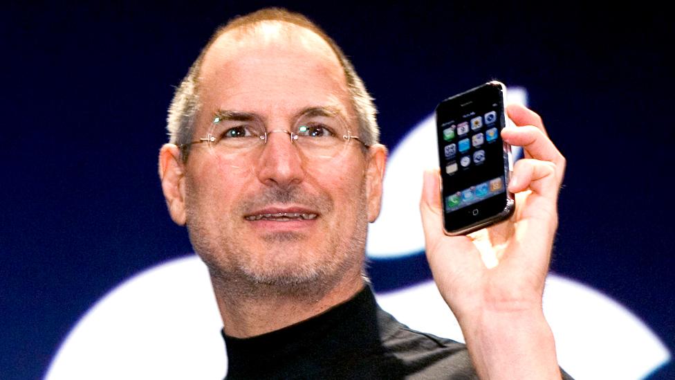 Steve Jobs with the original iPhone