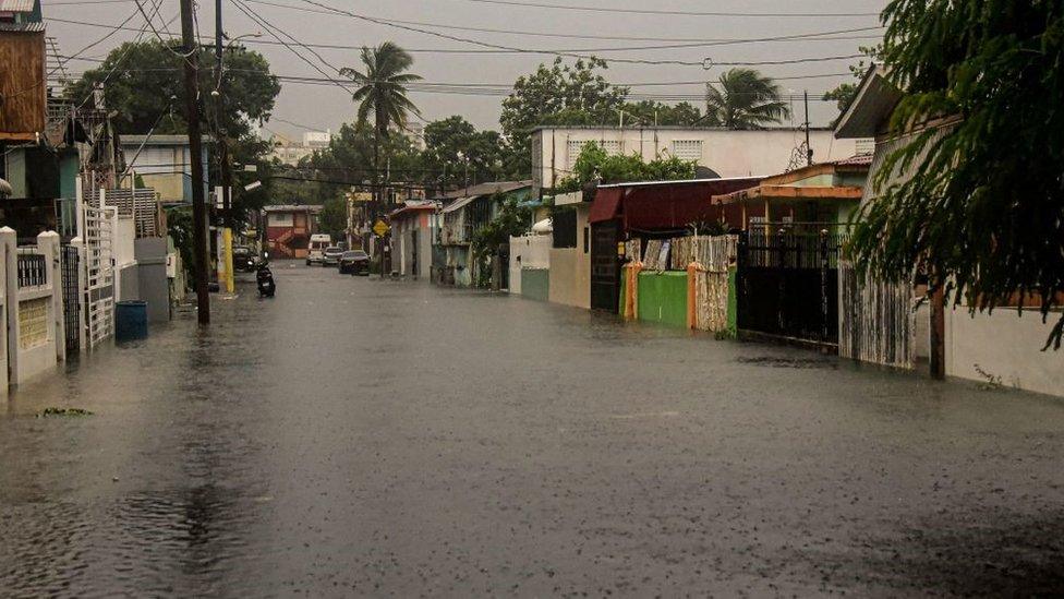 A flooded road