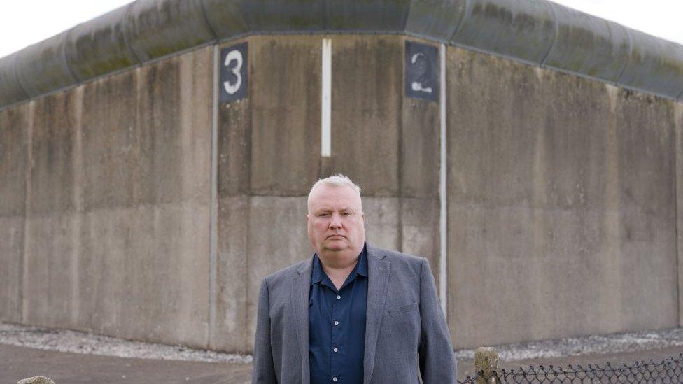 Stephen Nolan outside Magahberry prison