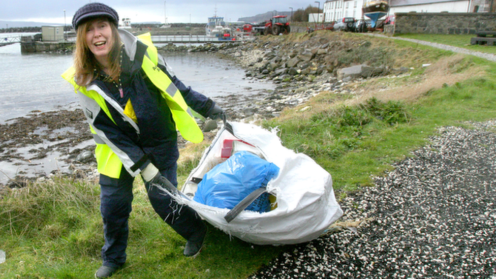 Rubbish being removed from beach in Northern Ireland