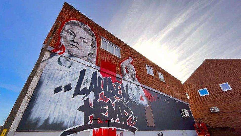 Mural of Lauren Hemp in North Walsham