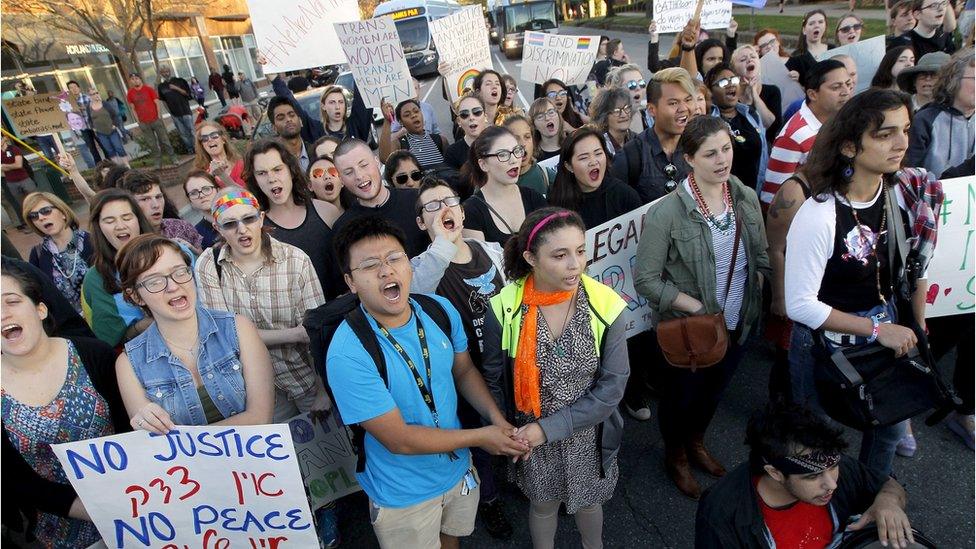 Protesters rally against HB2