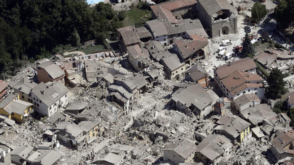 Quake damage in Amatrice (24 August 2016)