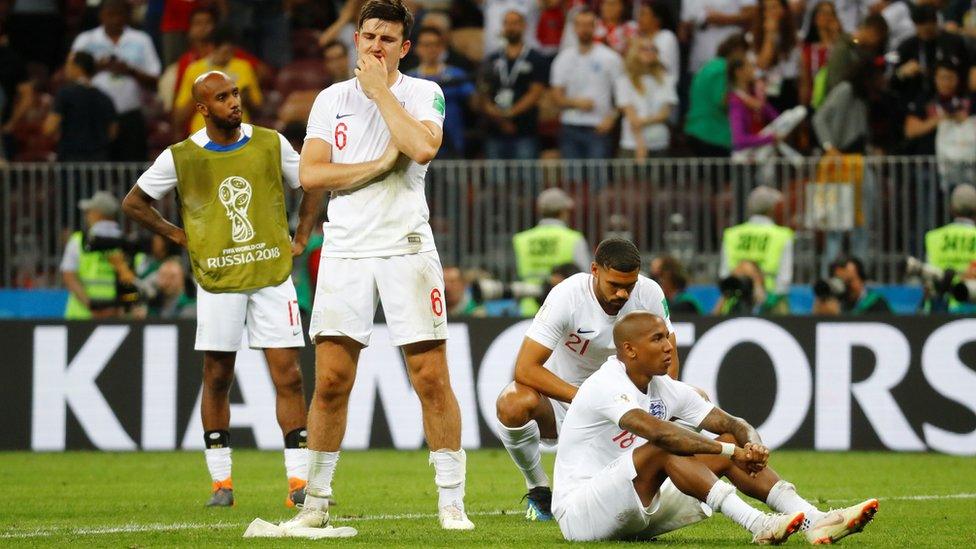 England players after the World Cup semi-final loss to Croatia