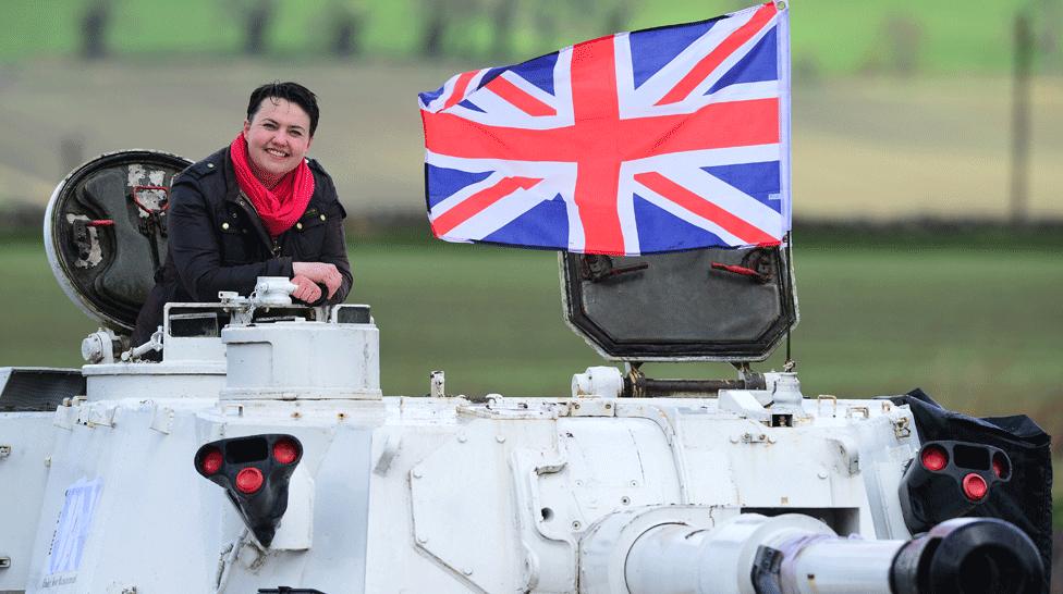 Ruth Davidson on a tank