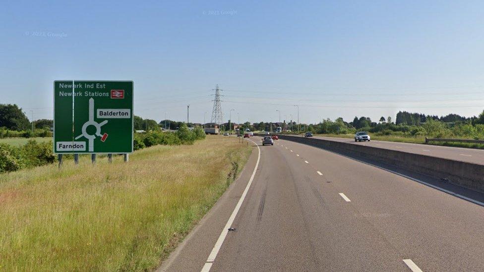 A46 near Farndon, Nottinghamshire