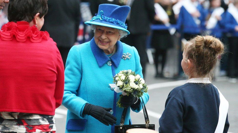 Queen Elizabeth II arrives at Waverley Station on the day she becomes Britain's longest reigning monarch on 9 September, 2015 in Edinburgh, Scotland. Today,