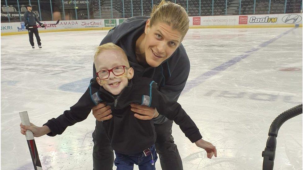 Blake on the ice rink