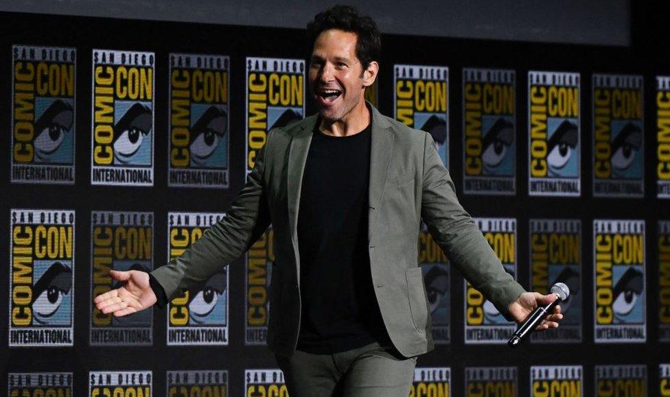 Paul Rudd, who plays Ant-Man, on stage at Comic-Con in San Diego