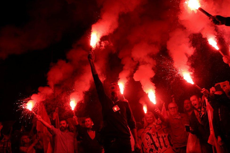 Anti-referendum protest in Barcelona, 22 September