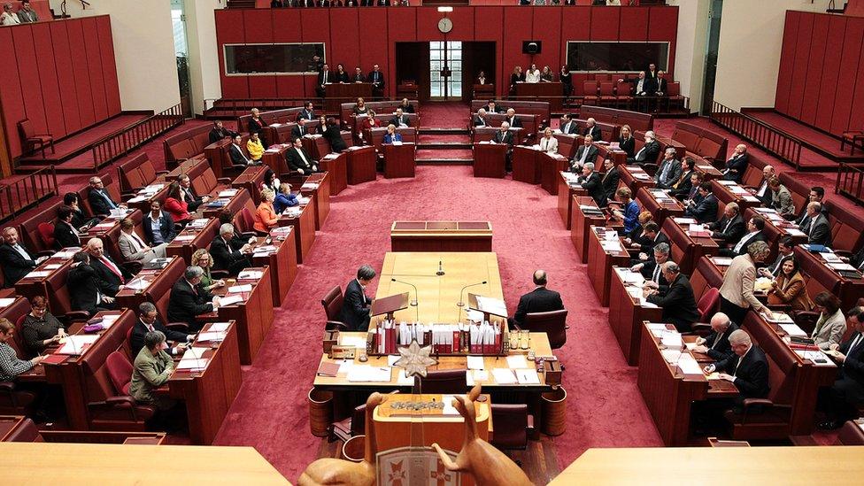 A photo of Australia's Senate in Canberra