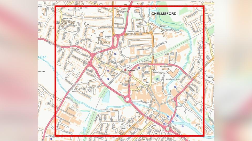 Map of Section 60 order in Chelmsford, Essex