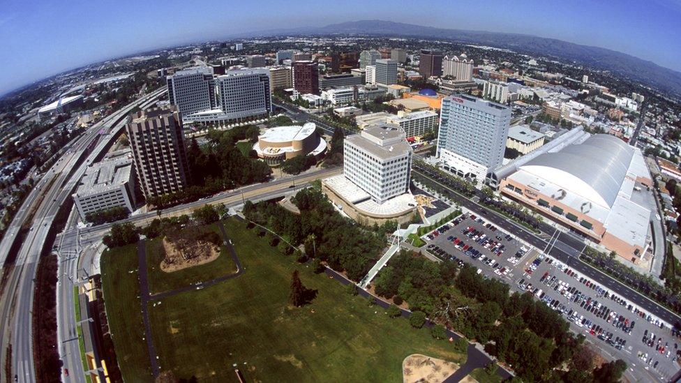 Aerial view of Silicon Valley