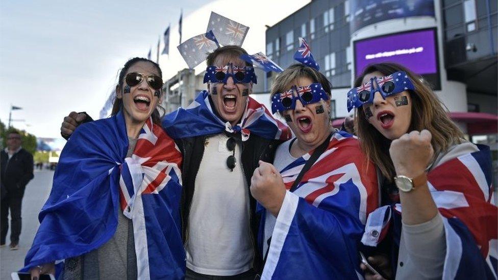 Australian fans before the semi-final in Stockholm, Sweden (12 May 2016)