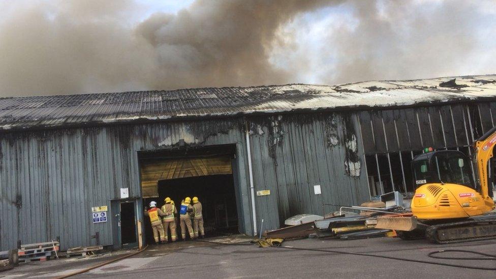 Blandford warehouse fire