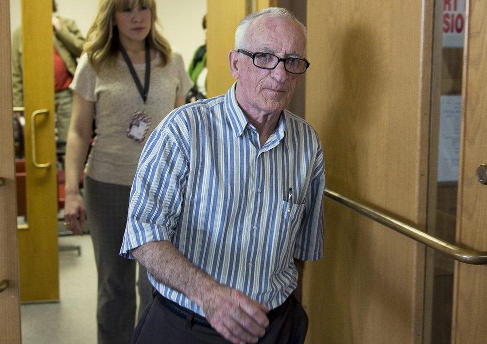 Fred Weeks leaves the trial of Melissa Ann Shepard in Sydney, Canada, on 10 June 2013.