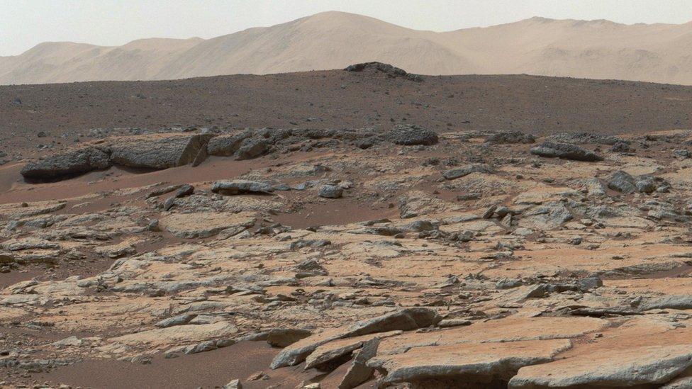 A lake bed explored by Nasa's Curiosity Mars rover