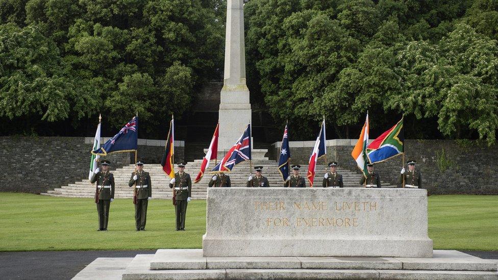 The names of 49,400 Irish casualties of WW1 are listed on the National War Memorial at Islandbridge