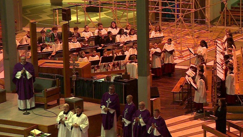 Requiem mass service at Liverpool's Metropolitan Cathedral