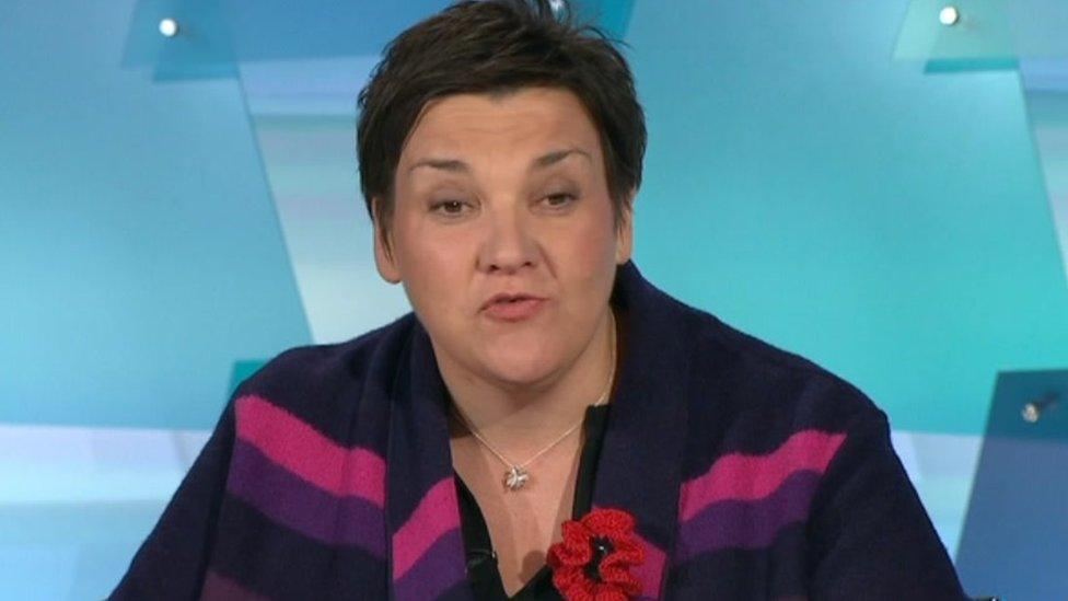 Tonia Antoniazzi in BBC Wales Live Debates, 27 October 2019 in Swansea