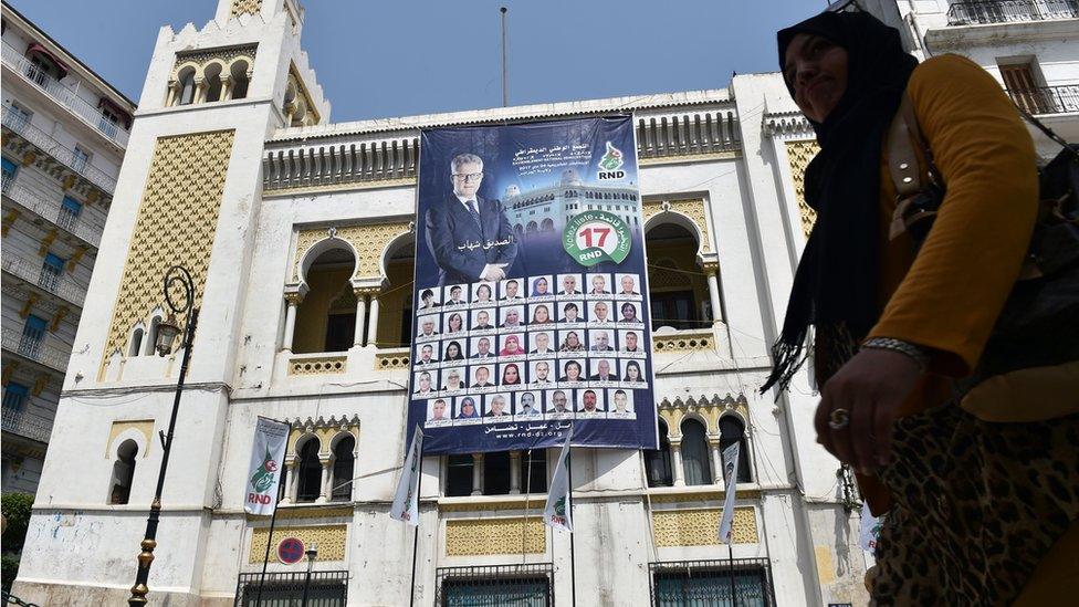 RND party election posters in Algiers