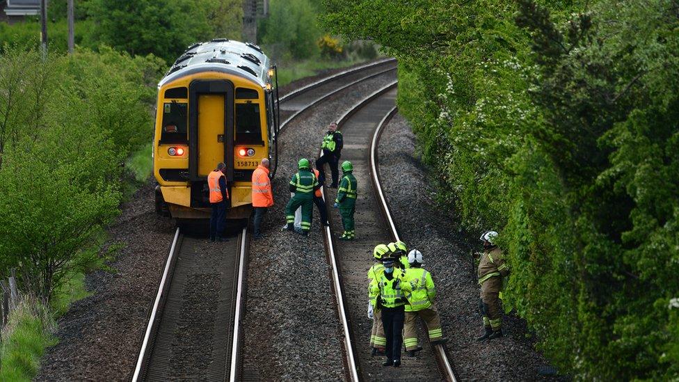 damaged train