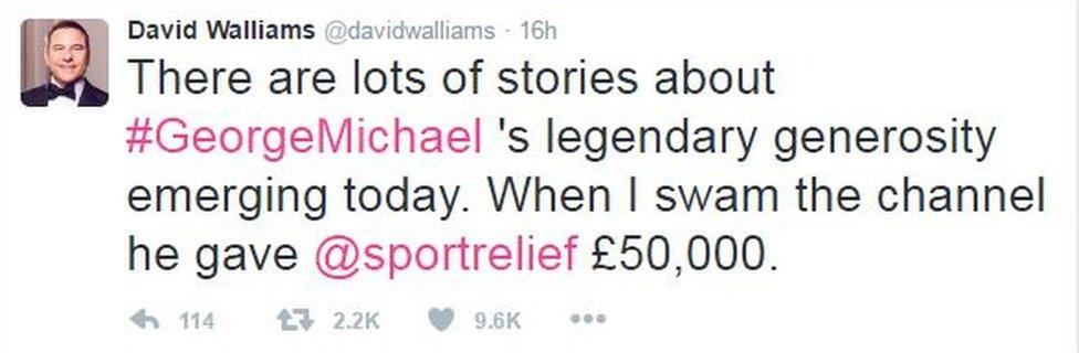 David Walliams tweet