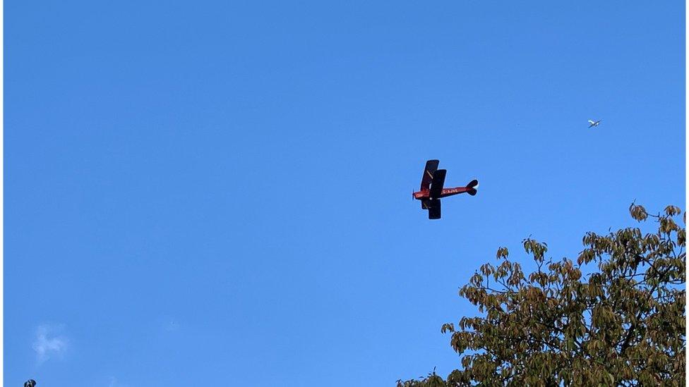 The G-AJVE plane in the air moments before a crash