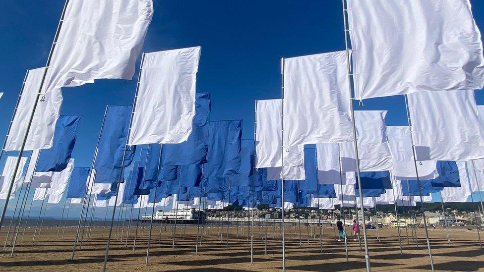 Luke Jerram's art installation on Weston Beach