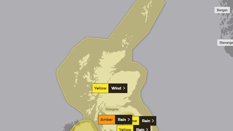 Met Office warning map