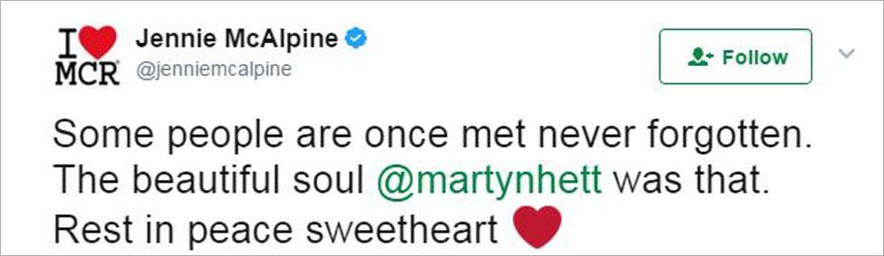 Jennie McAlpine tweet